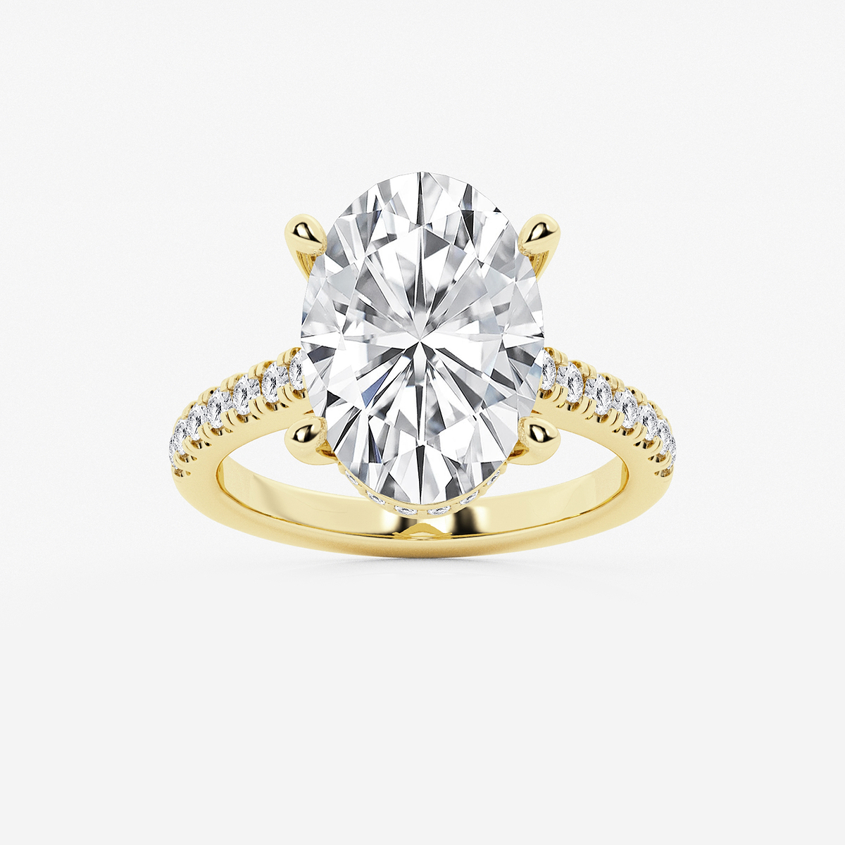 6 3/8 ctw Oval Lab Grown Diamond Hidden Halo Engagement Ring