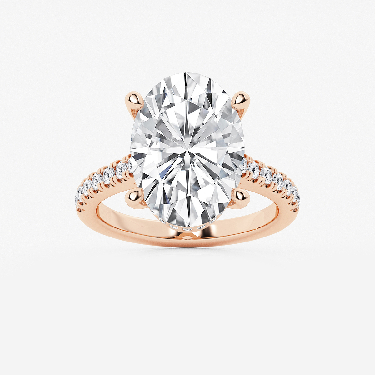 7 2/5 ctw Oval Lab Grown Diamond Hidden Halo Engagement Ring