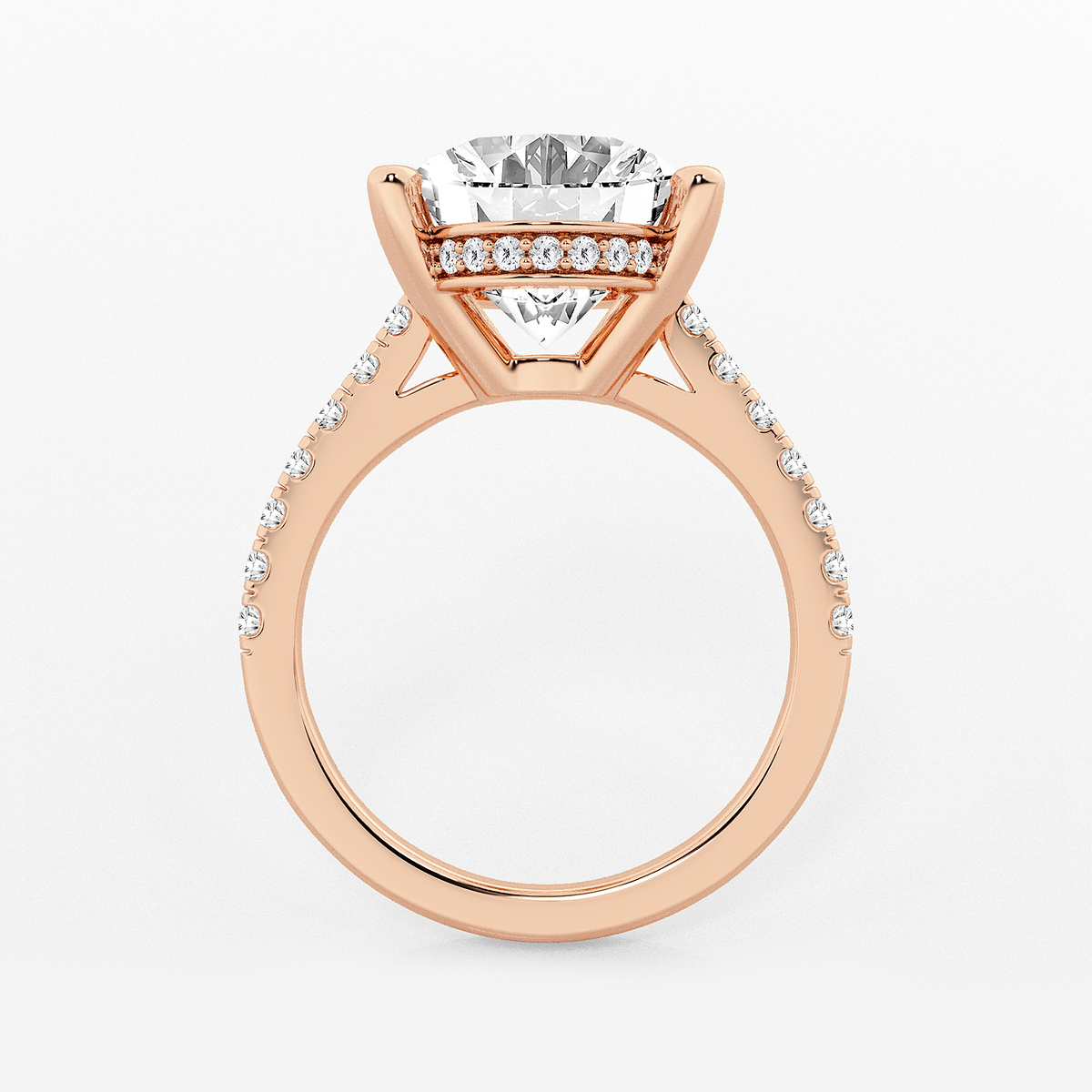Additional Image 1 for  7 2/5 ctw Oval Lab Grown Diamond Hidden Halo Engagement Ring
