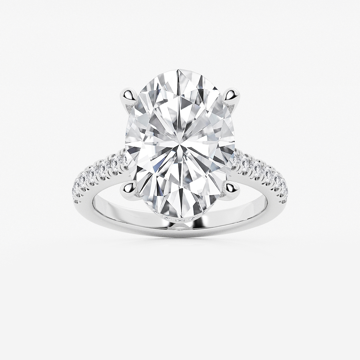 7 2/5 ctw Oval Lab Grown Diamond Hidden Halo Engagement Ring