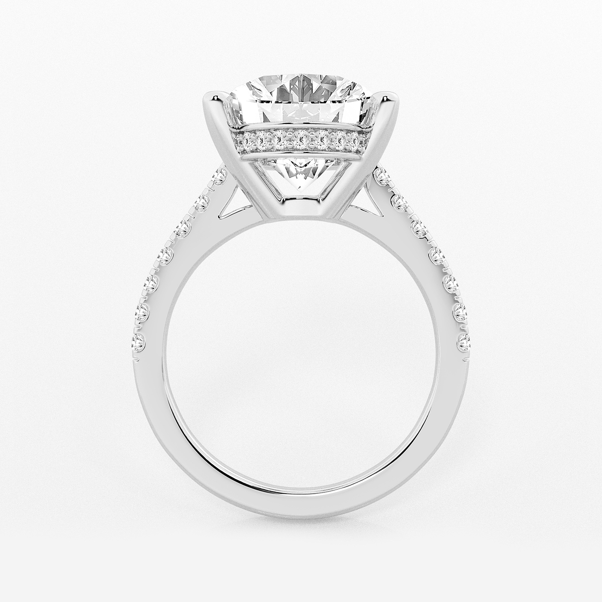 Additional Image 1 for  7 2/5 ctw Oval Lab Grown Diamond Hidden Halo Engagement Ring