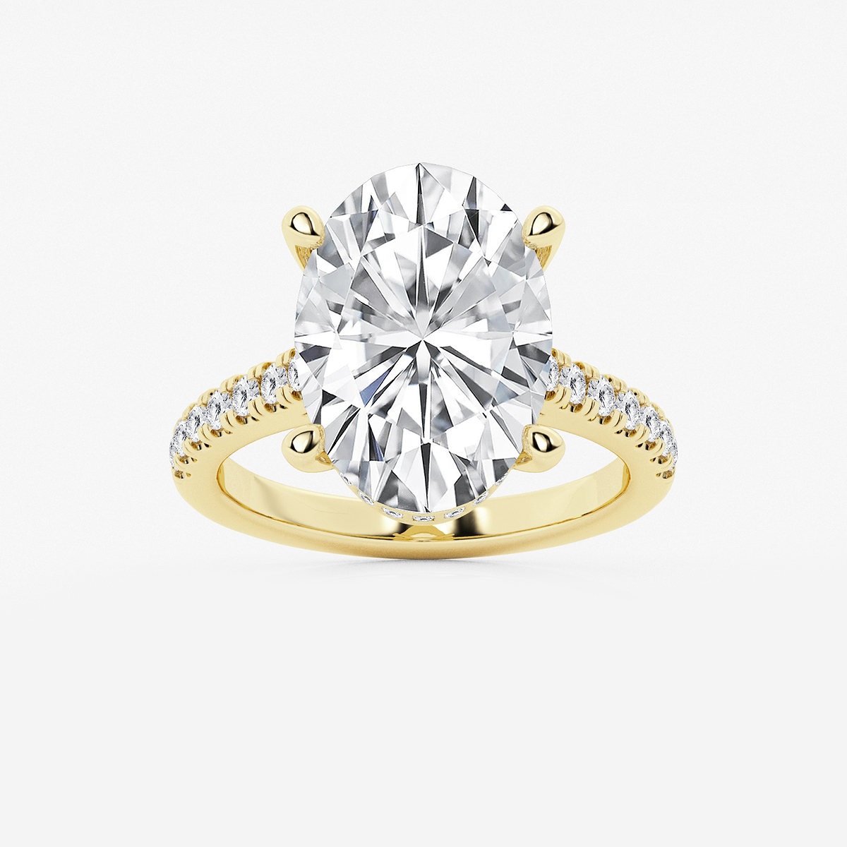 7 2/5 ctw Oval Lab Grown Diamond Hidden Halo Engagement Ring