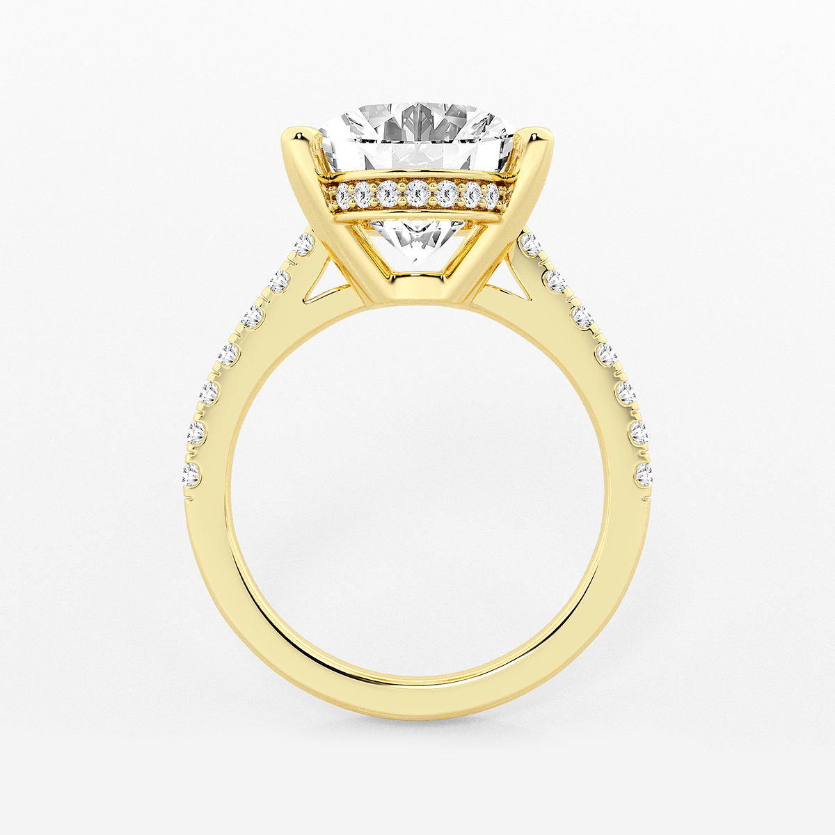 Additional Image 1 for  7 2/5 ctw Oval Lab Grown Diamond Hidden Halo Engagement Ring