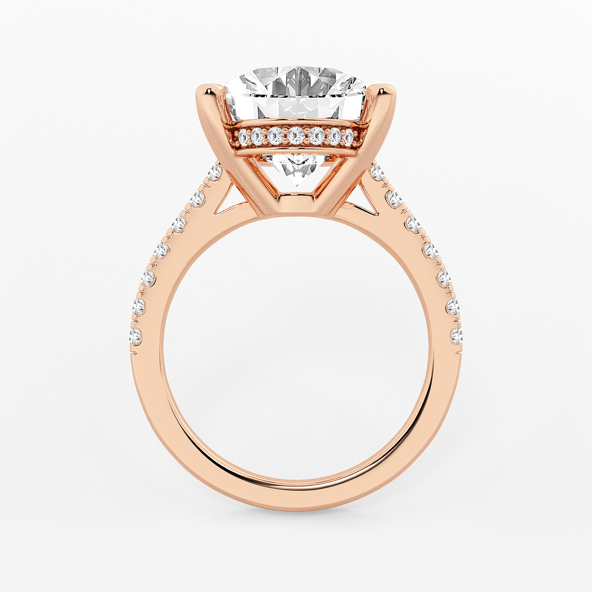 Additional Image 1 for  8 2/5 ctw Oval Lab Grown Diamond Hidden Halo Engagement Ring