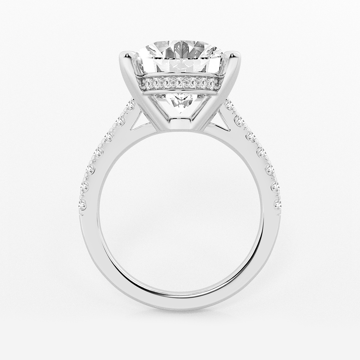 Additional Image 1 for  8 2/5 ctw Oval Lab Grown Diamond Hidden Halo Engagement Ring