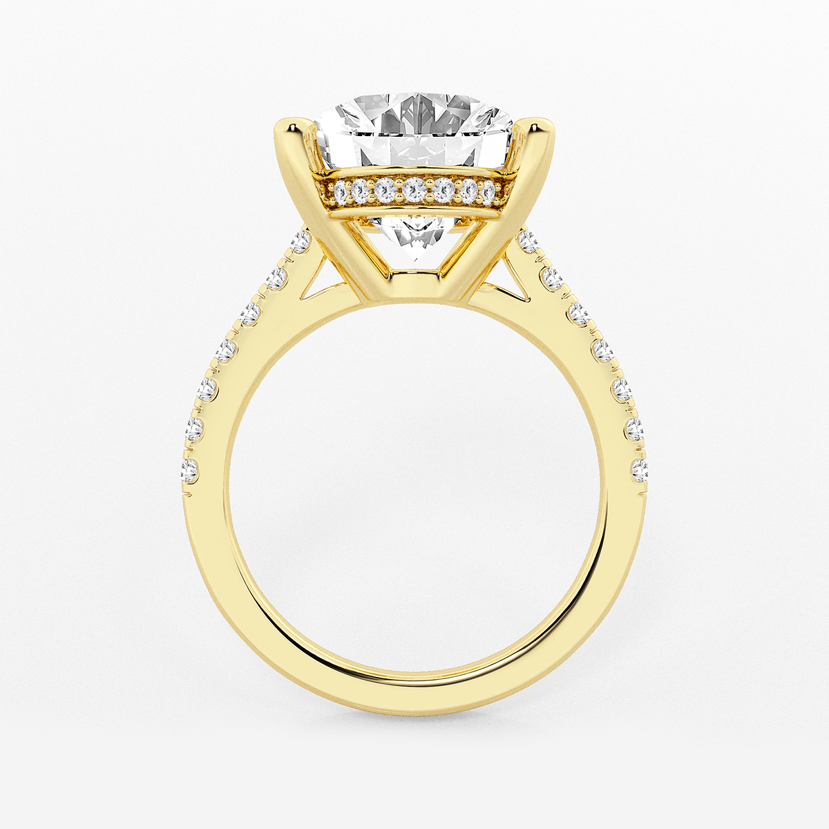 Additional Image 1 for  8 2/5 ctw Oval Lab Grown Diamond Hidden Halo Engagement Ring