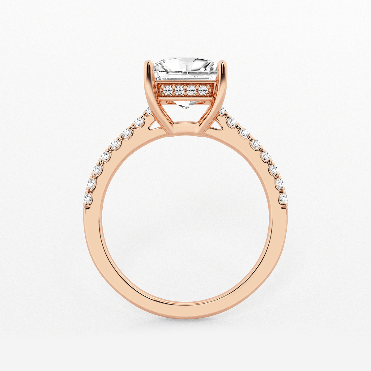 Additional Image 1 for  2 1/4 ctw Princess Lab Grown Diamond Hidden Halo Engagement Ring