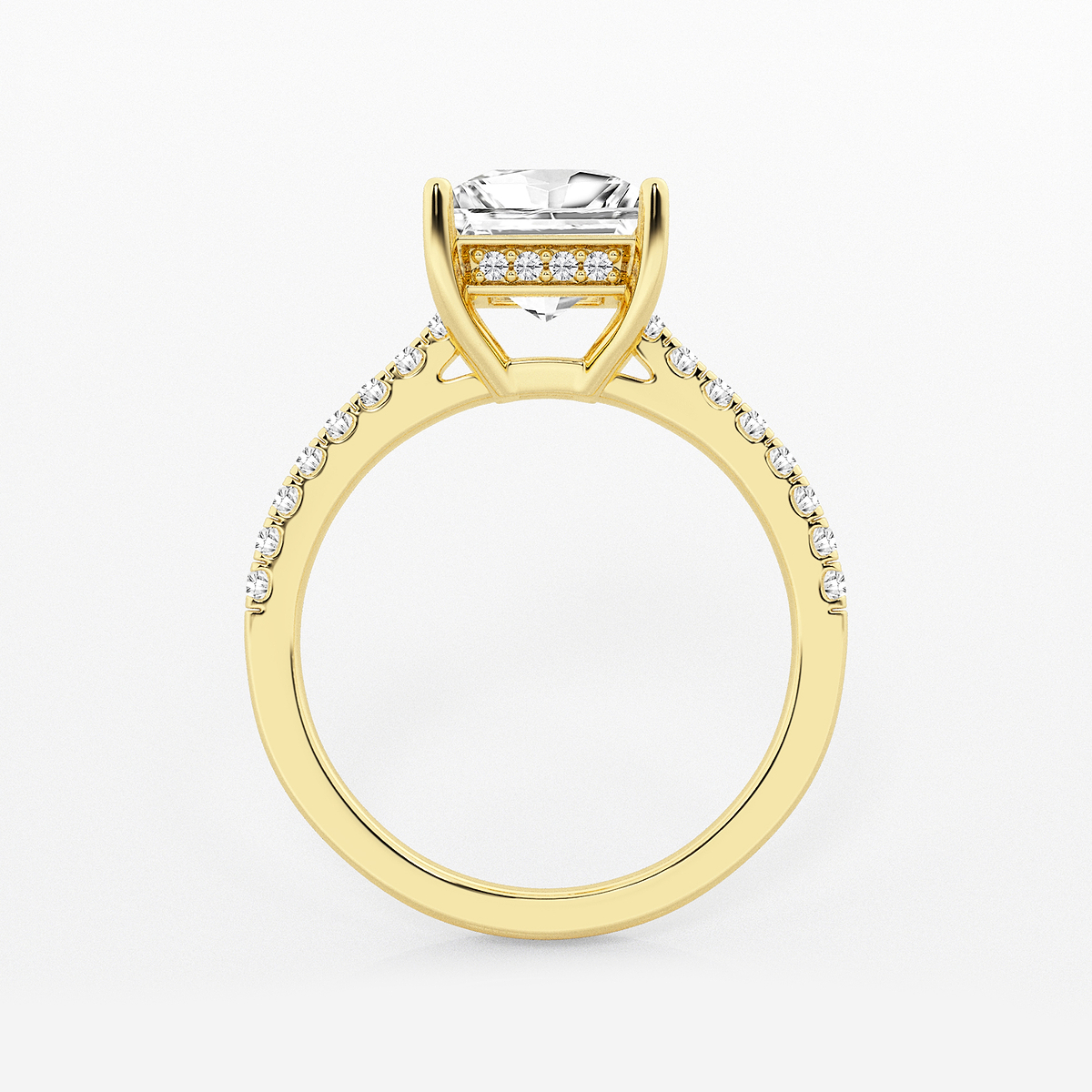 Additional Image 1 for  2 1/4 ctw Princess Lab Grown Diamond Hidden Halo Engagement Ring