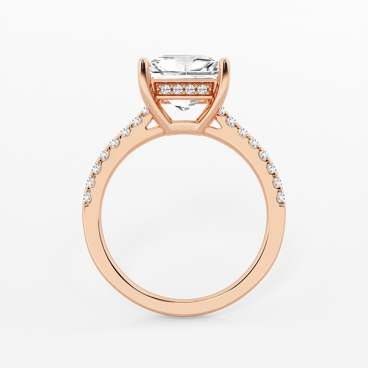 Additional Image 1 for  2 3/4 ctw Princess Lab Grown Diamond Hidden Halo Engagement Ring