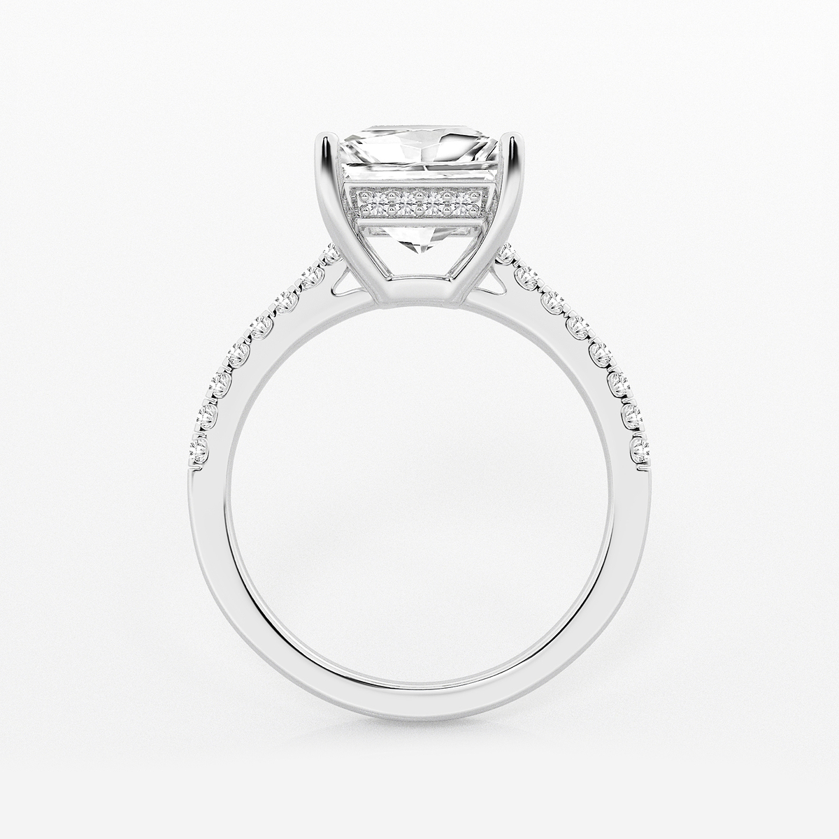 Additional Image 1 for  2 3/4 ctw Princess Lab Grown Diamond Hidden Halo Engagement Ring