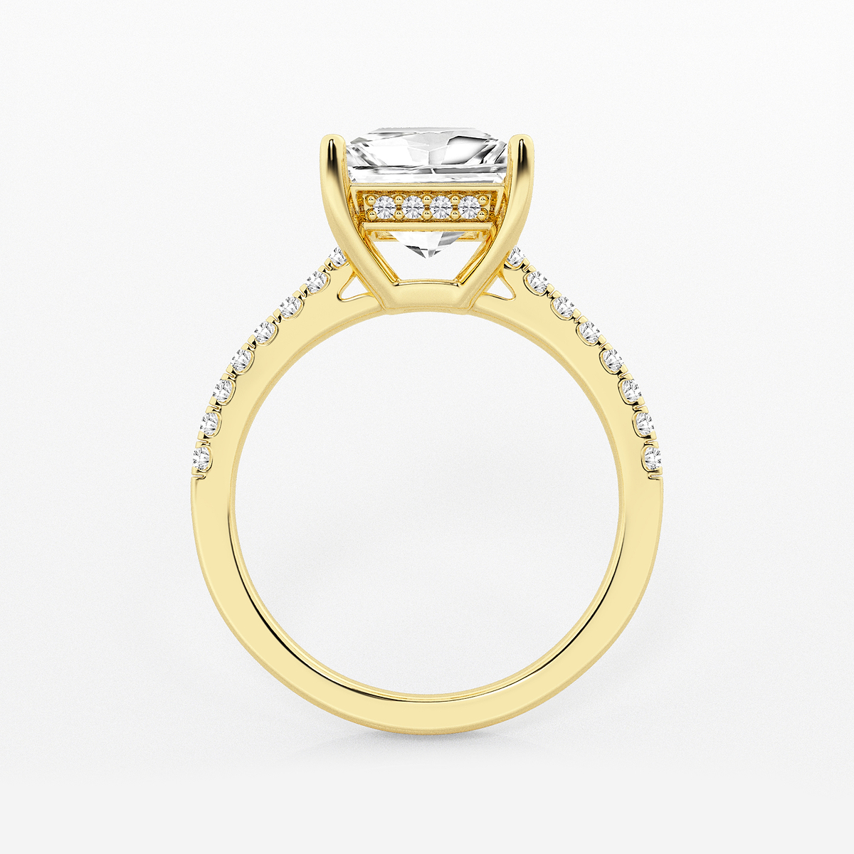Additional Image 1 for  2 3/4 ctw Princess Lab Grown Diamond Hidden Halo Engagement Ring
