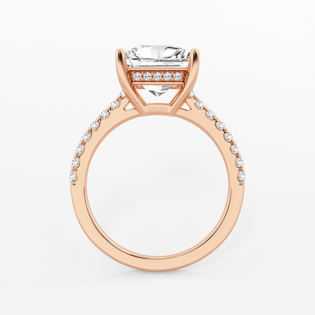 Additional Image 1 for  3 1/3 ctw Princess Lab Grown Diamond Hidden Halo Engagement Ring