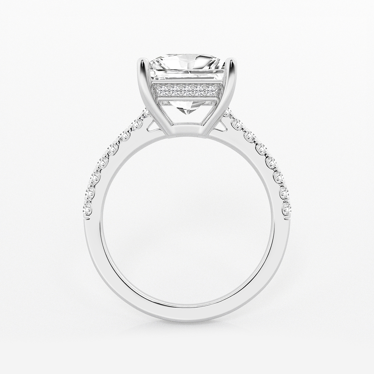 Additional Image 1 for  3 1/3 ctw Princess Lab Grown Diamond Hidden Halo Engagement Ring