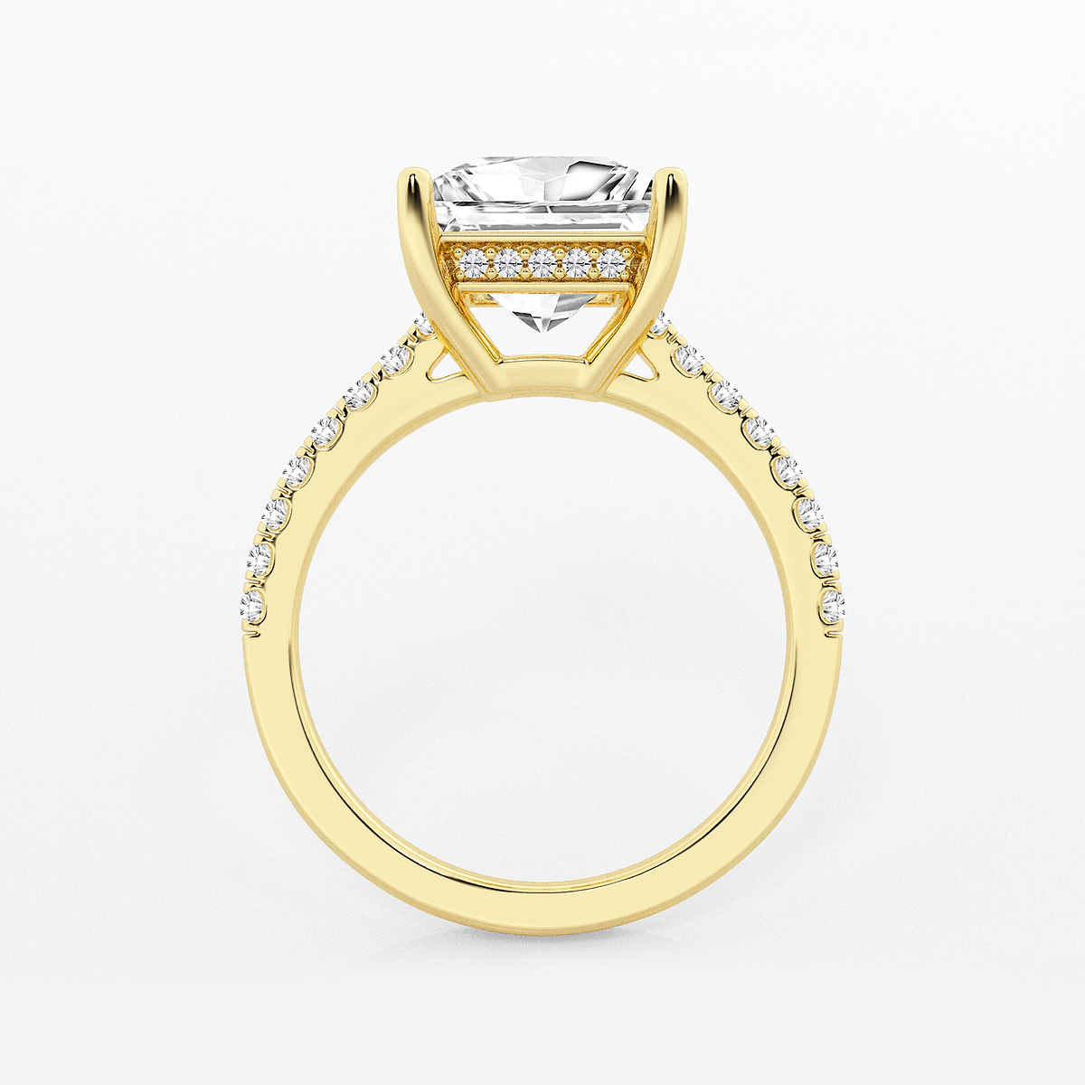Additional Image 1 for  3 1/3 ctw Princess Lab Grown Diamond Hidden Halo Engagement Ring