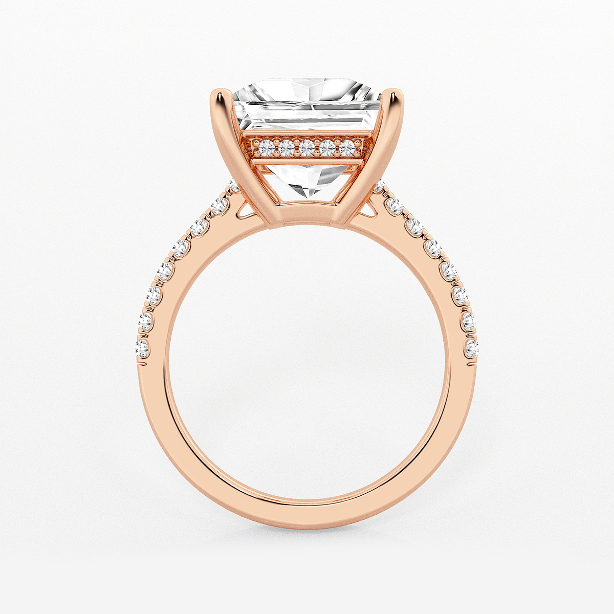 Additional Image 1 for  5 1/3 ctw Princess Lab Grown Diamond Hidden Halo Engagement Ring