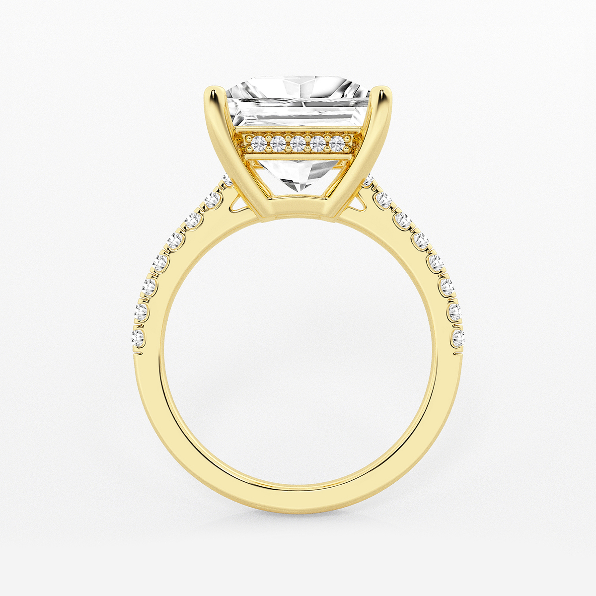 Additional Image 1 for  5 1/3 ctw Princess Lab Grown Diamond Hidden Halo Engagement Ring