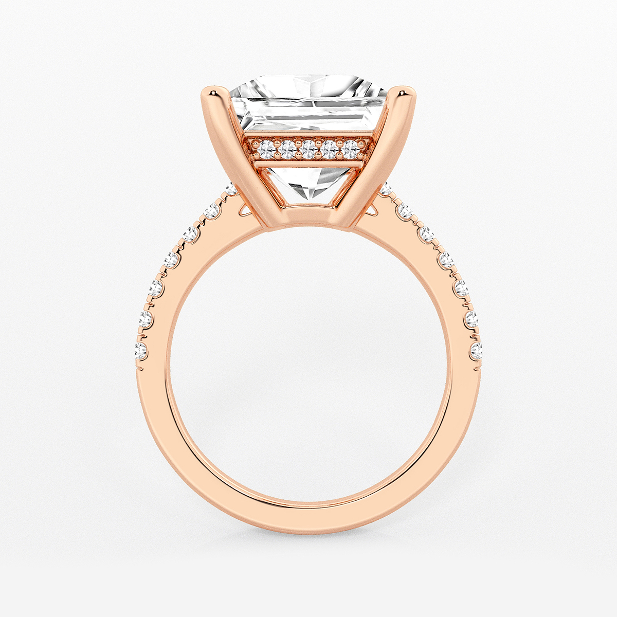 Additional Image 1 for  6 3/8 ctw Princess Lab Grown Diamond Hidden Halo Engagement Ring