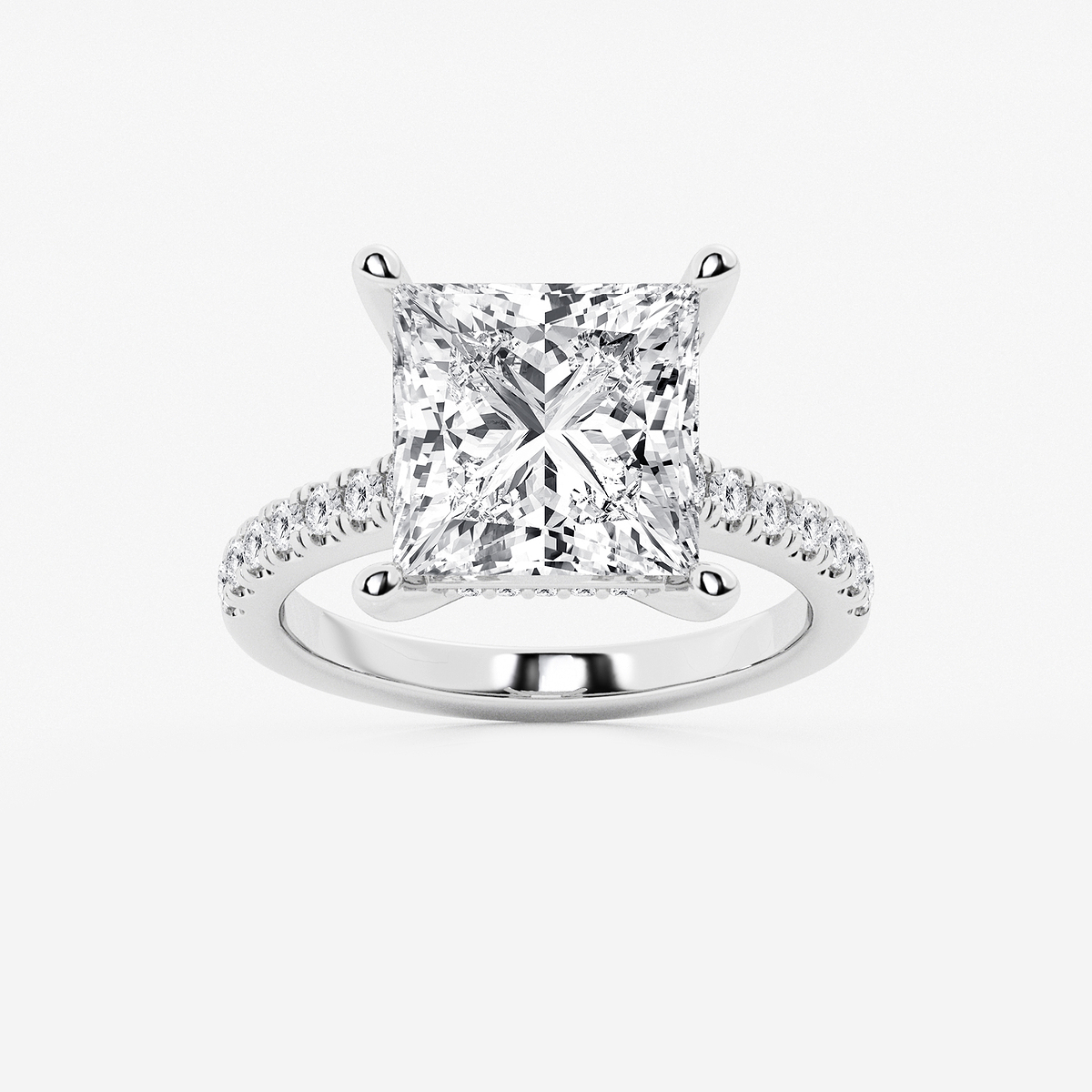 6 3/8 ctw Princess Lab Grown Diamond Hidden Halo Engagement Ring