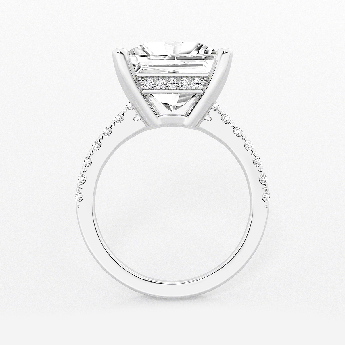 Additional Image 1 for  6 3/8 ctw Princess Lab Grown Diamond Hidden Halo Engagement Ring