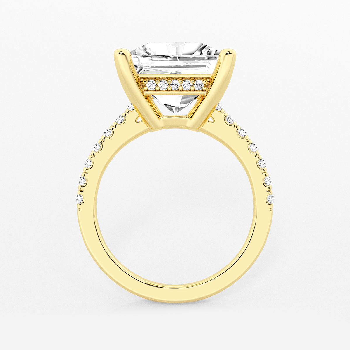 Additional Image 1 for  6 3/8 ctw Princess Lab Grown Diamond Hidden Halo Engagement Ring