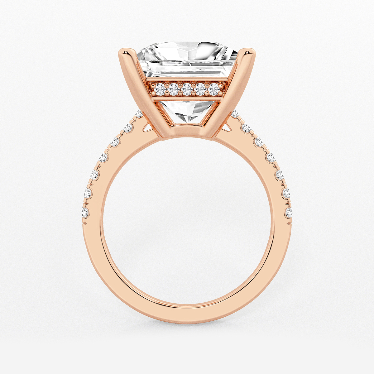Additional Image 1 for  7 2/5 ctw Princess Lab Grown Diamond Hidden Halo Engagement Ring