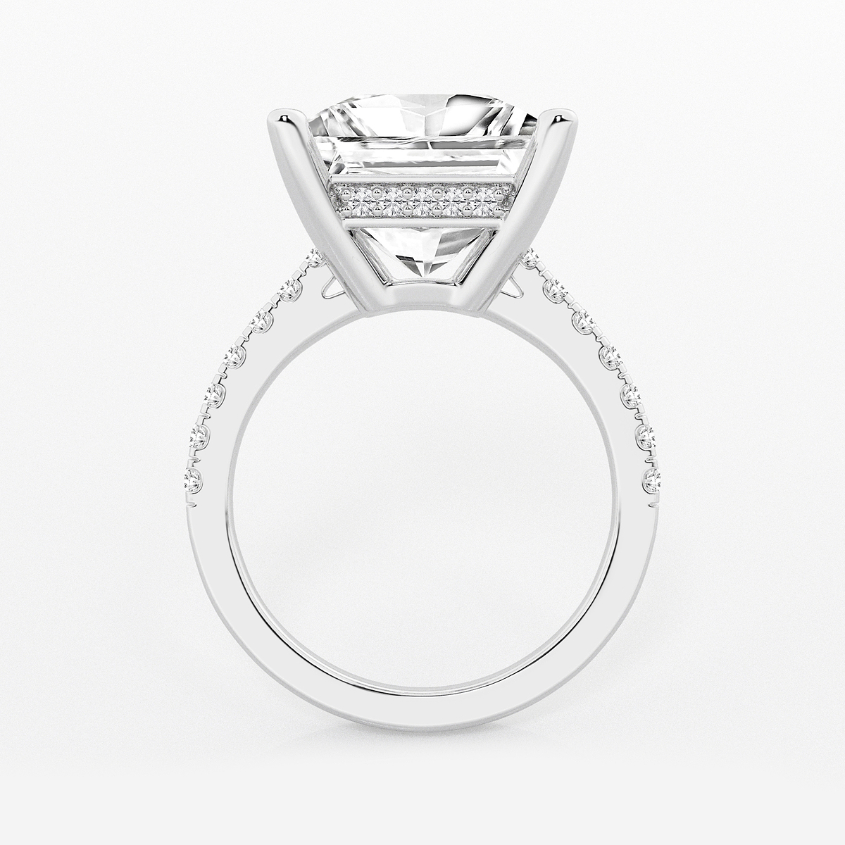 Additional Image 1 for  7 2/5 ctw Princess Lab Grown Diamond Hidden Halo Engagement Ring