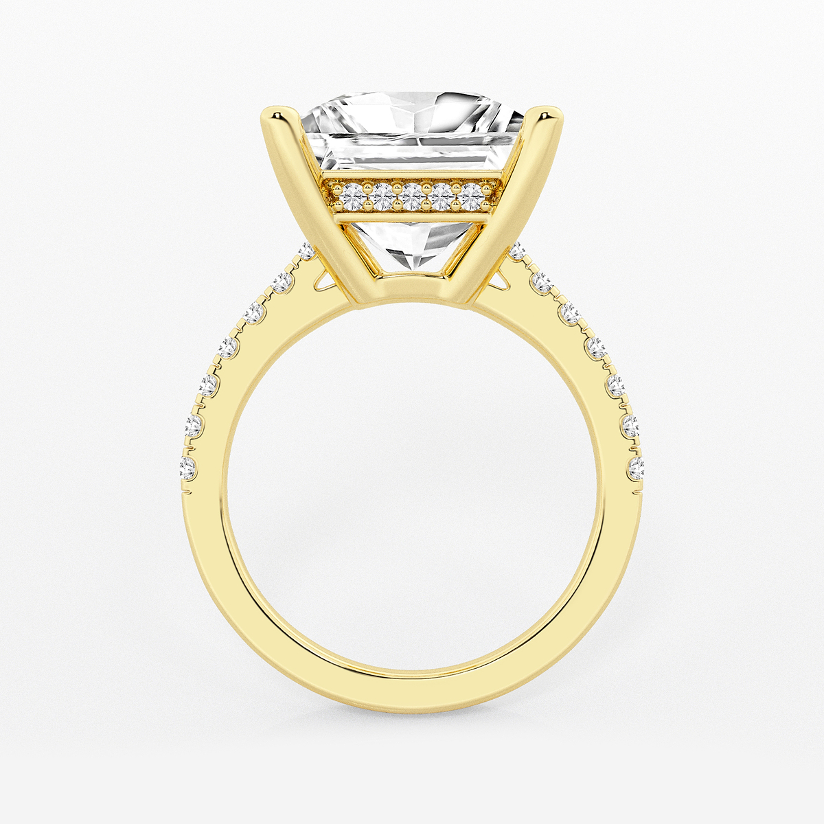 Additional Image 1 for  7 2/5 ctw Princess Lab Grown Diamond Hidden Halo Engagement Ring