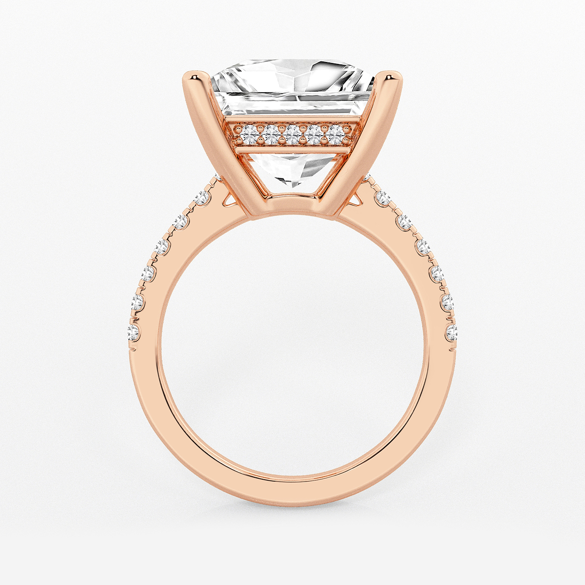 Additional Image 1 for  8 2/5 ctw Princess Lab Grown Diamond Hidden Halo Engagement Ring