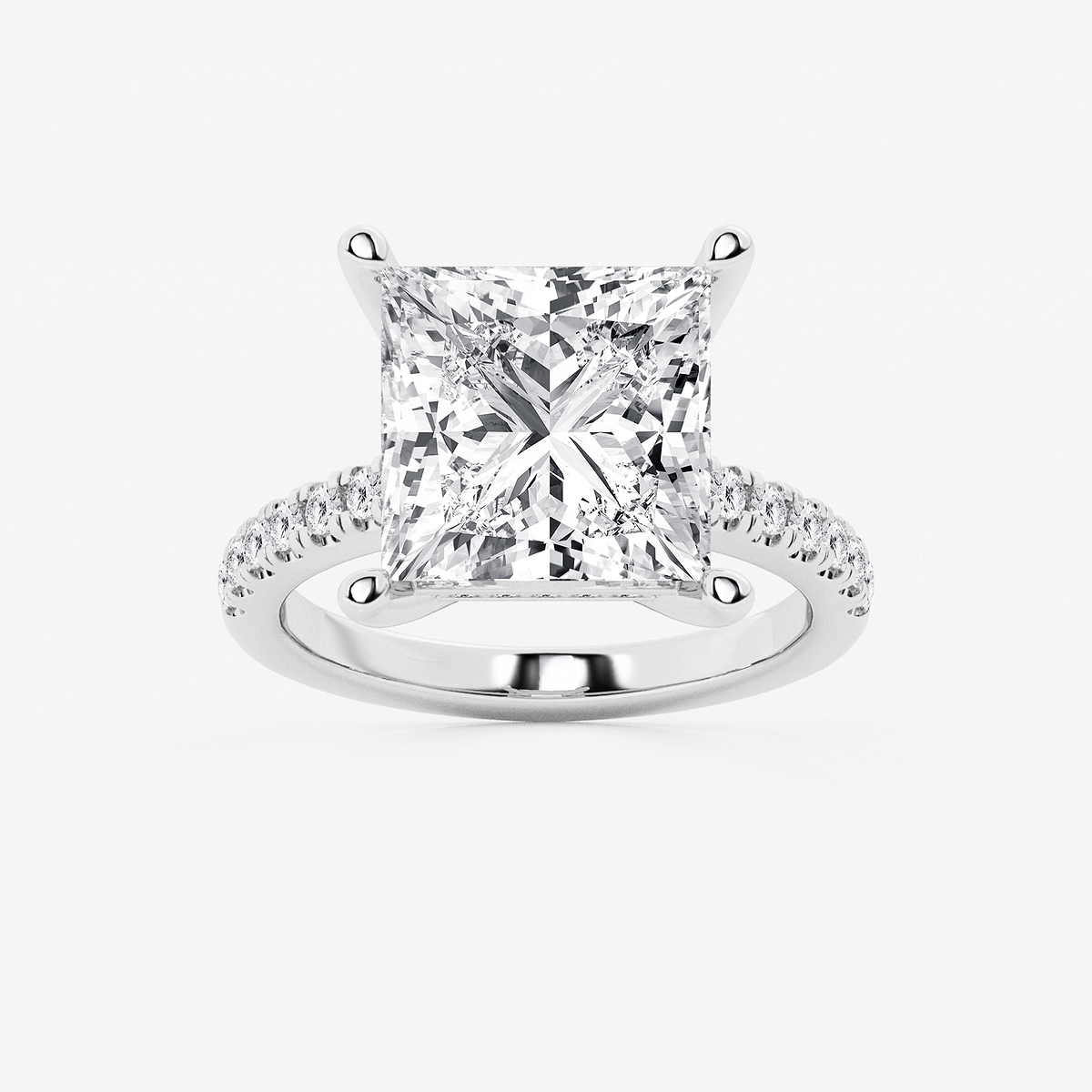 8 2/5 ctw Princess Lab Grown Diamond Hidden Halo Engagement Ring