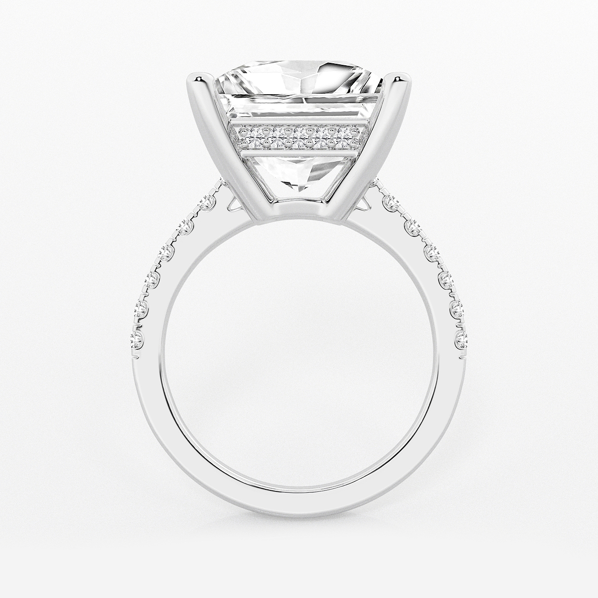 Additional Image 1 for  8 2/5 ctw Princess Lab Grown Diamond Hidden Halo Engagement Ring