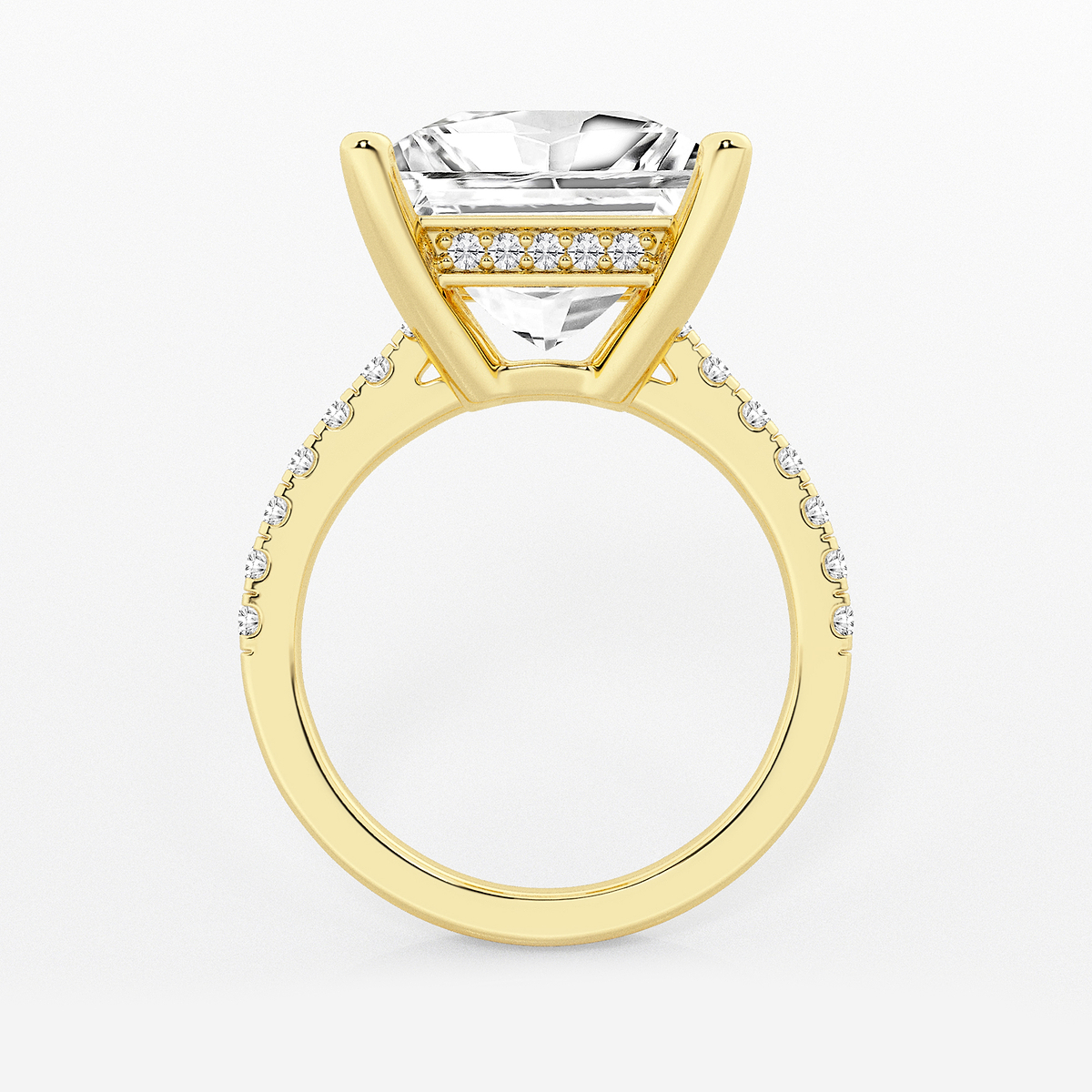 Additional Image 1 for  8 2/5 ctw Princess Lab Grown Diamond Hidden Halo Engagement Ring
