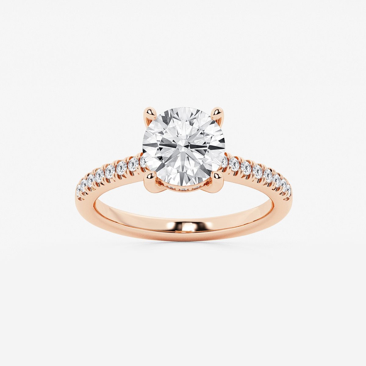 2 1/4 ctw Round Lab Grown Diamond Hidden Halo Engagement Ring