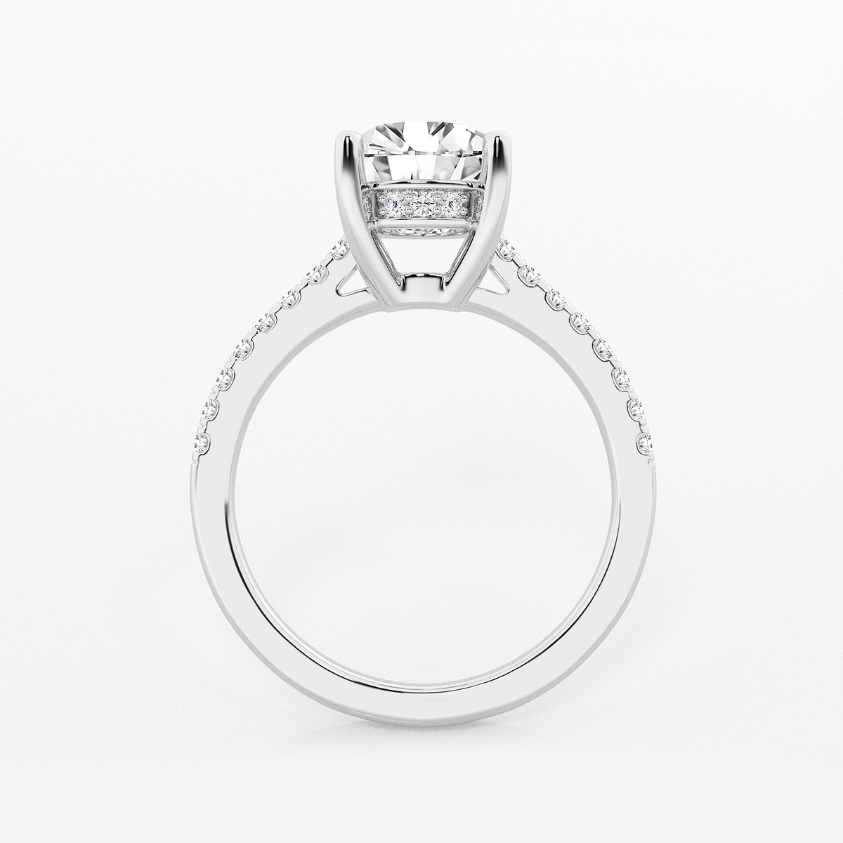 Additional Image 1 for  2 1/4 ctw Round Lab Grown Diamond Hidden Halo Engagement Ring