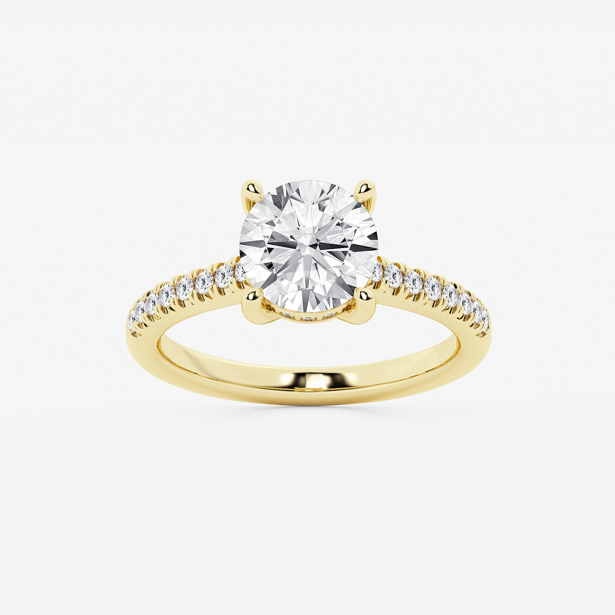 2 1/4 ctw Round Lab Grown Diamond Hidden Halo Engagement Ring