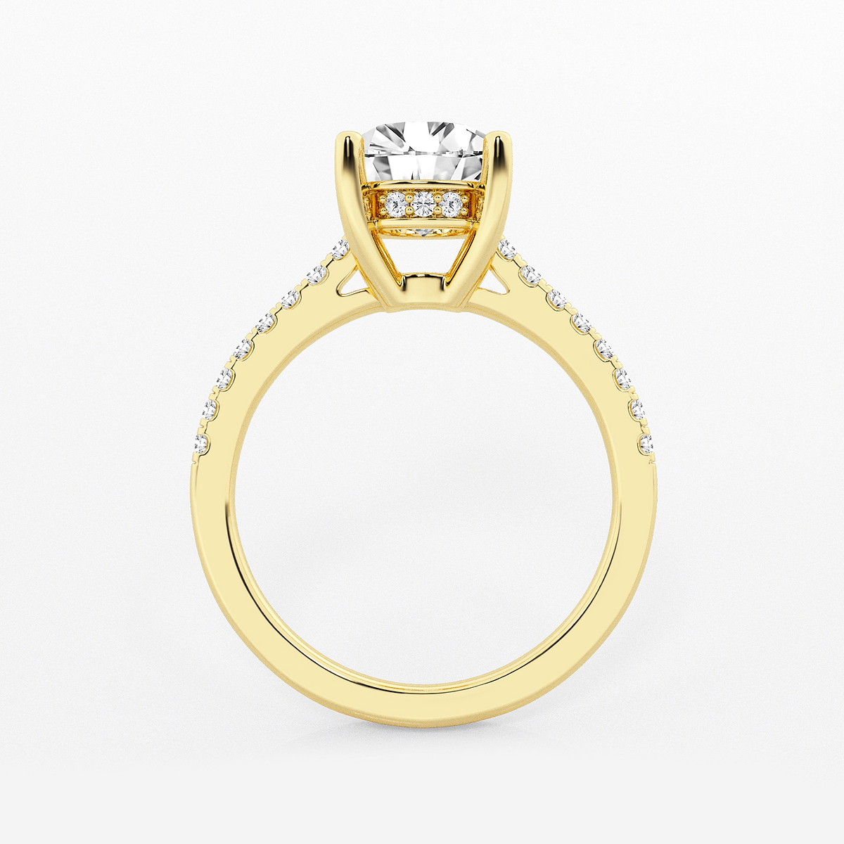 Additional Image 1 for  2 1/4 ctw Round Lab Grown Diamond Hidden Halo Engagement Ring