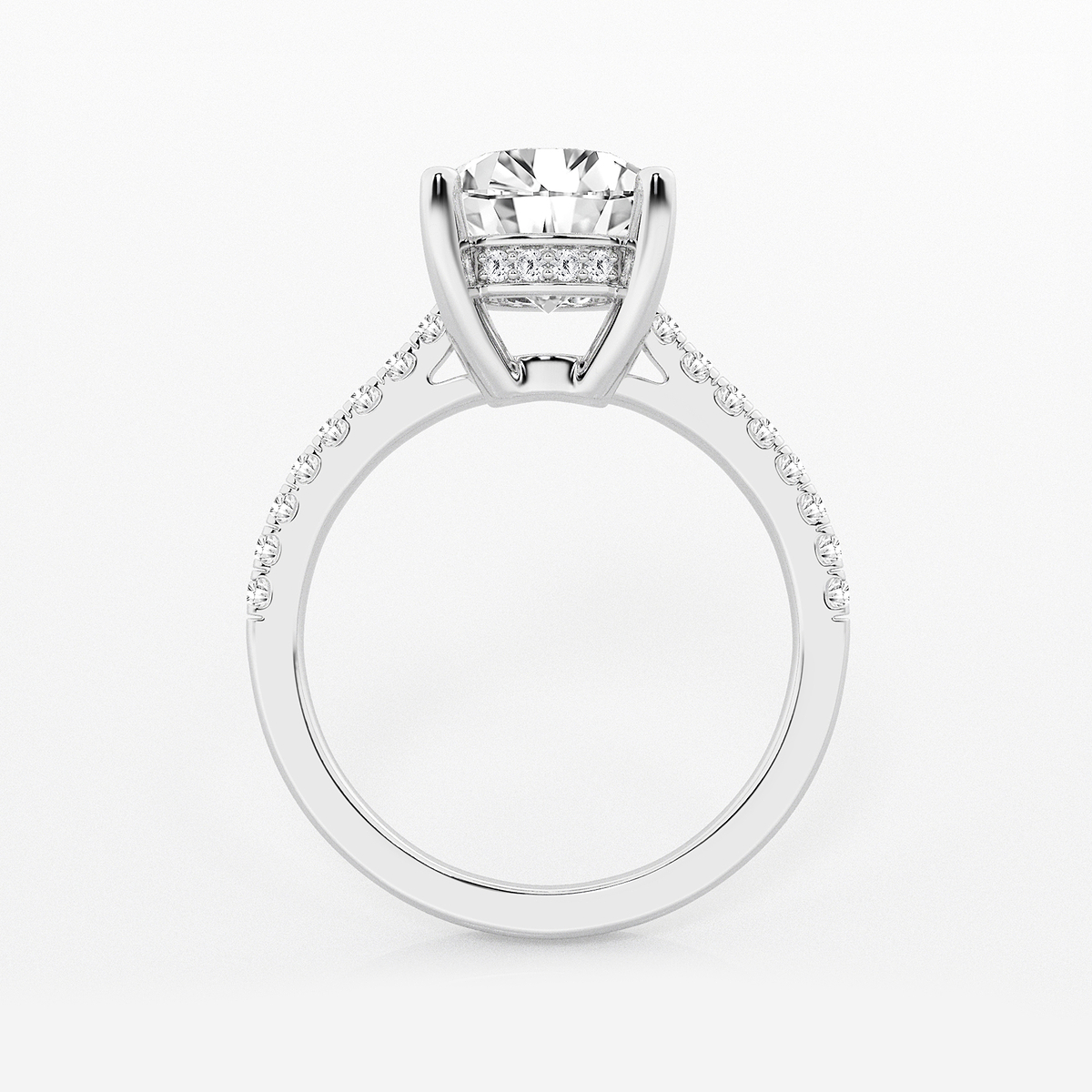 Additional Image 1 for  2 3/4 ctw Round Lab Grown Diamond Hidden Halo Engagement Ring