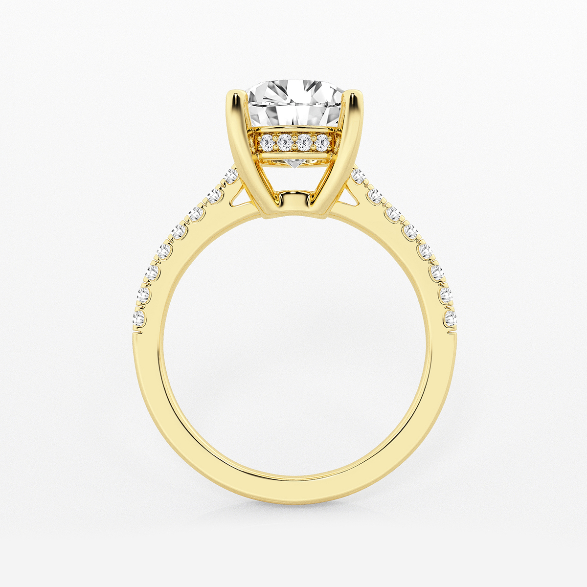 Additional Image 1 for  2 3/4 ctw Round Lab Grown Diamond Hidden Halo Engagement Ring