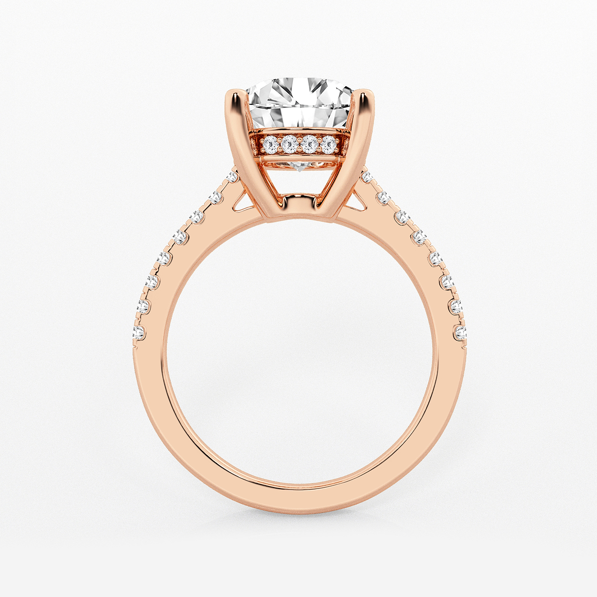 Additional Image 1 for  3 1/3 ctw Round Lab Grown Diamond Hidden Halo Engagement Ring