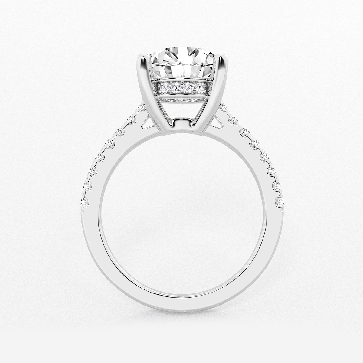 Additional Image 1 for  3 1/3 ctw Round Lab Grown Diamond Hidden Halo Engagement Ring
