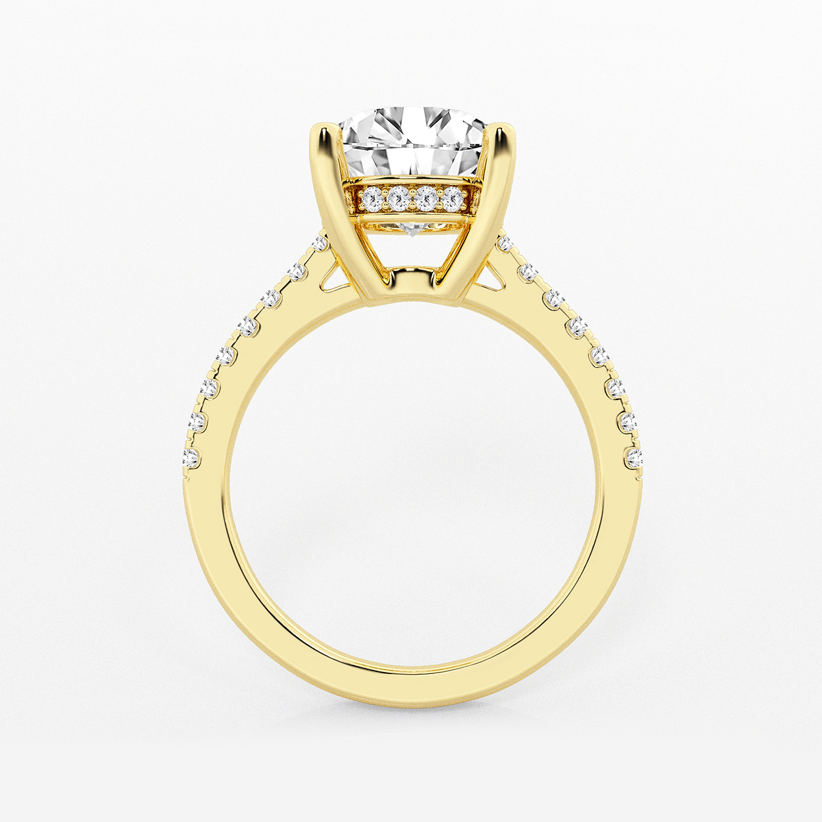 Additional Image 1 for  3 1/3 ctw Round Lab Grown Diamond Hidden Halo Engagement Ring