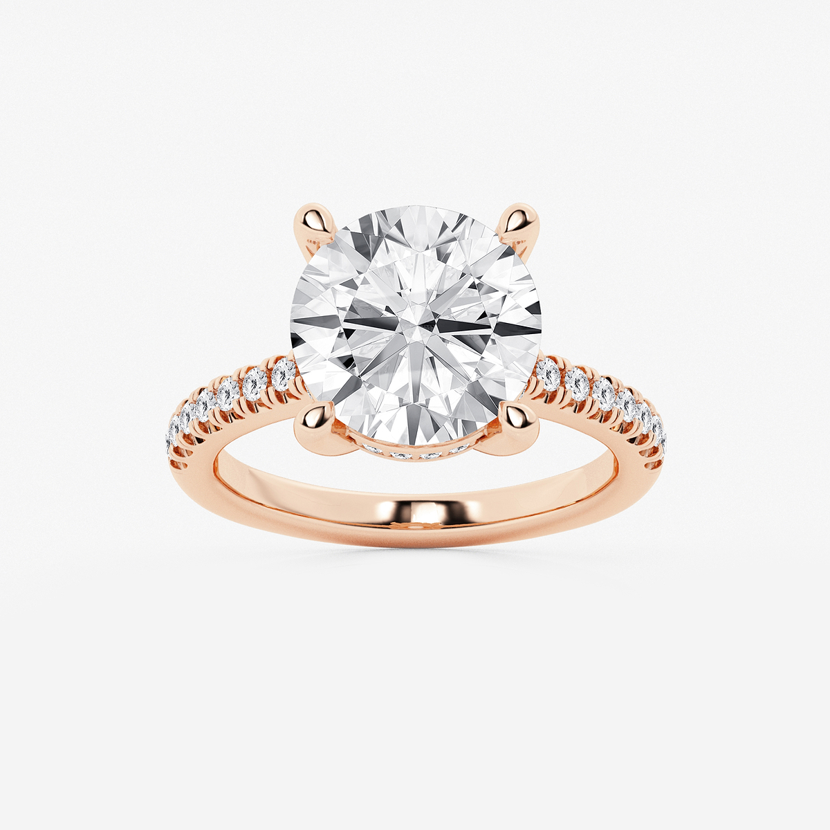 5 1/3 ctw Round Lab Grown Diamond Hidden Halo Engagement Ring