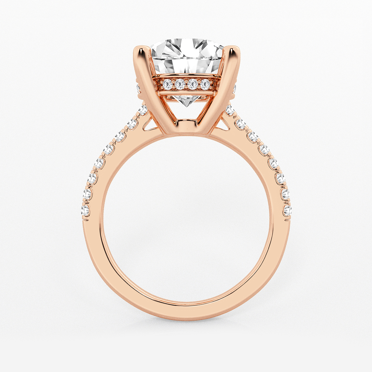 Additional Image 1 for  5 1/3 ctw Round Lab Grown Diamond Hidden Halo Engagement Ring