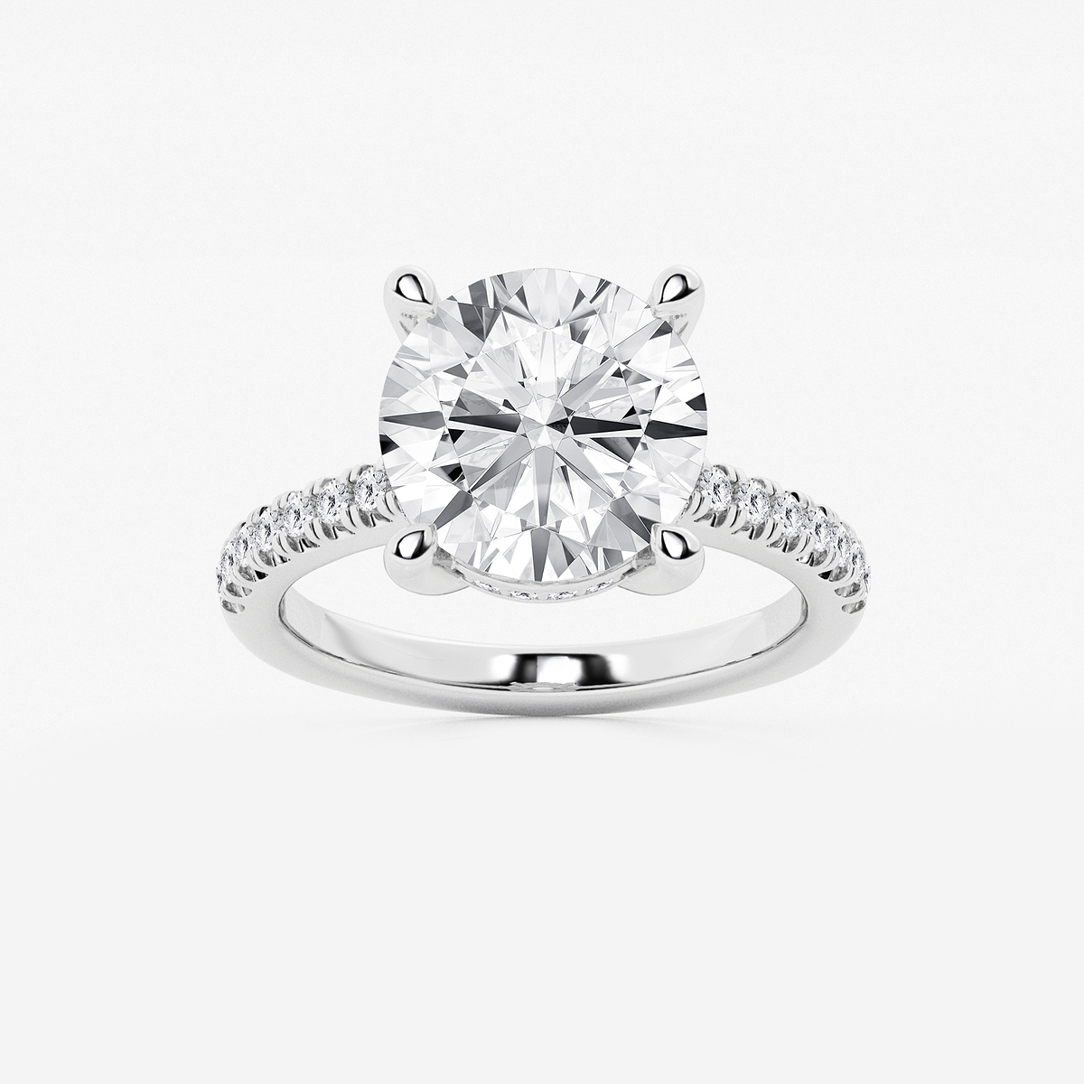 5 1/3 ctw Round Lab Grown Diamond Hidden Halo Engagement Ring