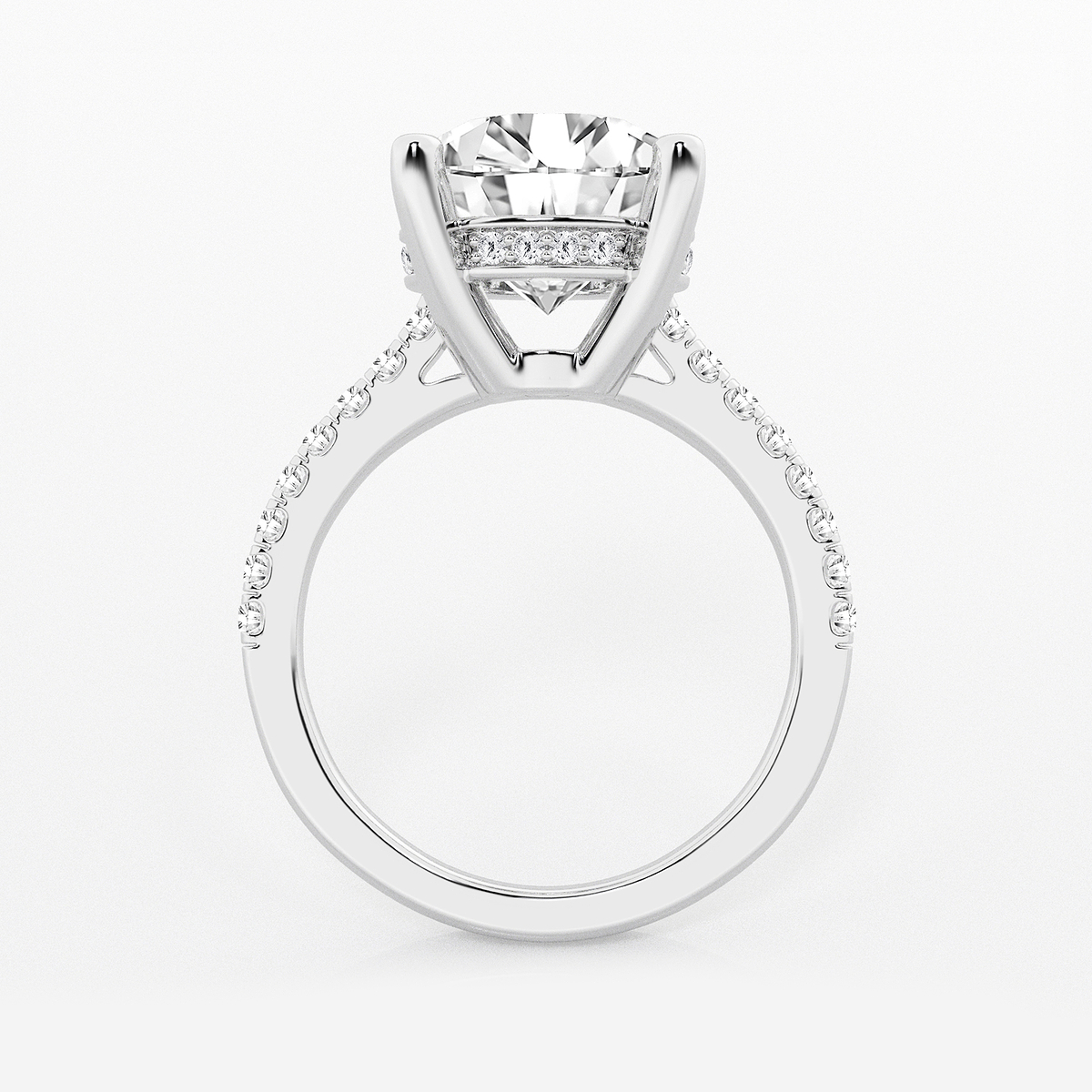 Additional Image 1 for  5 1/3 ctw Round Lab Grown Diamond Hidden Halo Engagement Ring