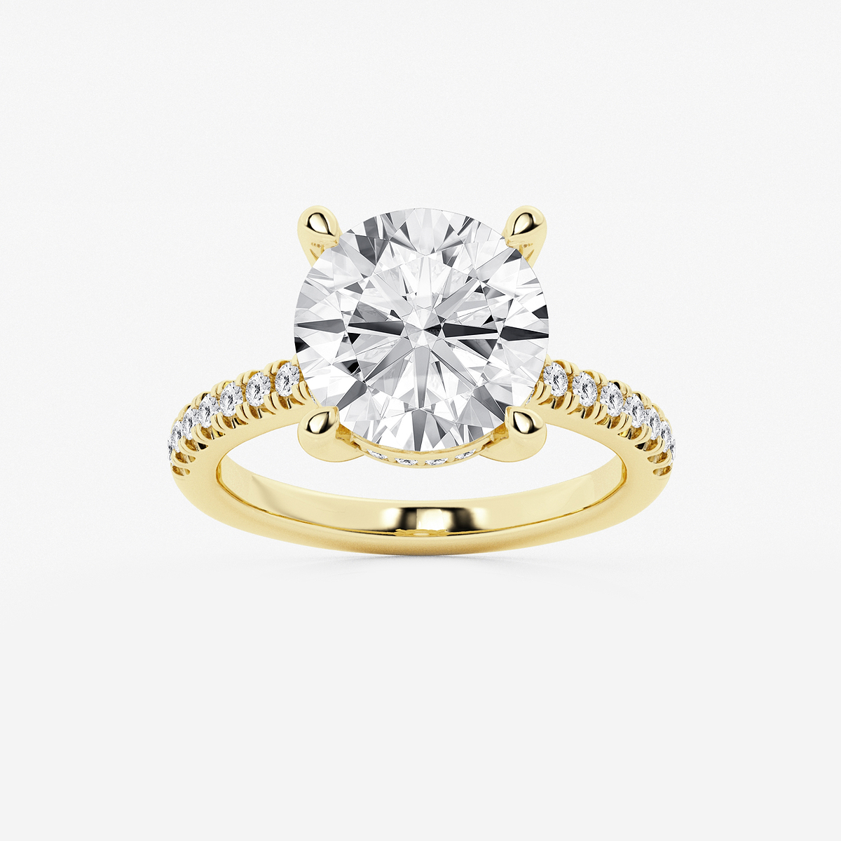 5 1/3 ctw Round Lab Grown Diamond Hidden Halo Engagement Ring