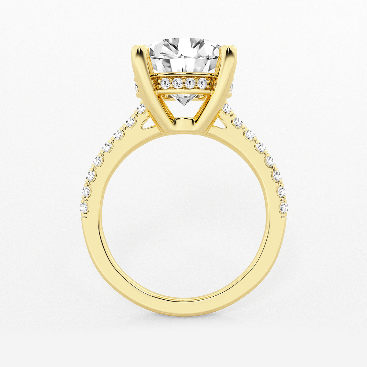 Additional Image 1 for  5 1/3 ctw Round Lab Grown Diamond Hidden Halo Engagement Ring