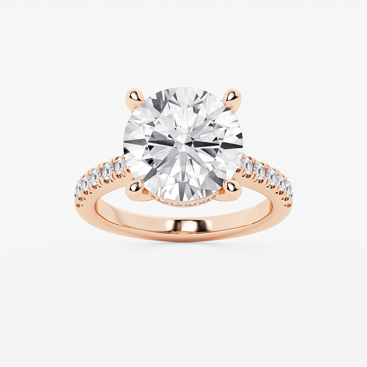 6 3/8 ctw Round Lab Grown Diamond Hidden Halo Engagement Ring