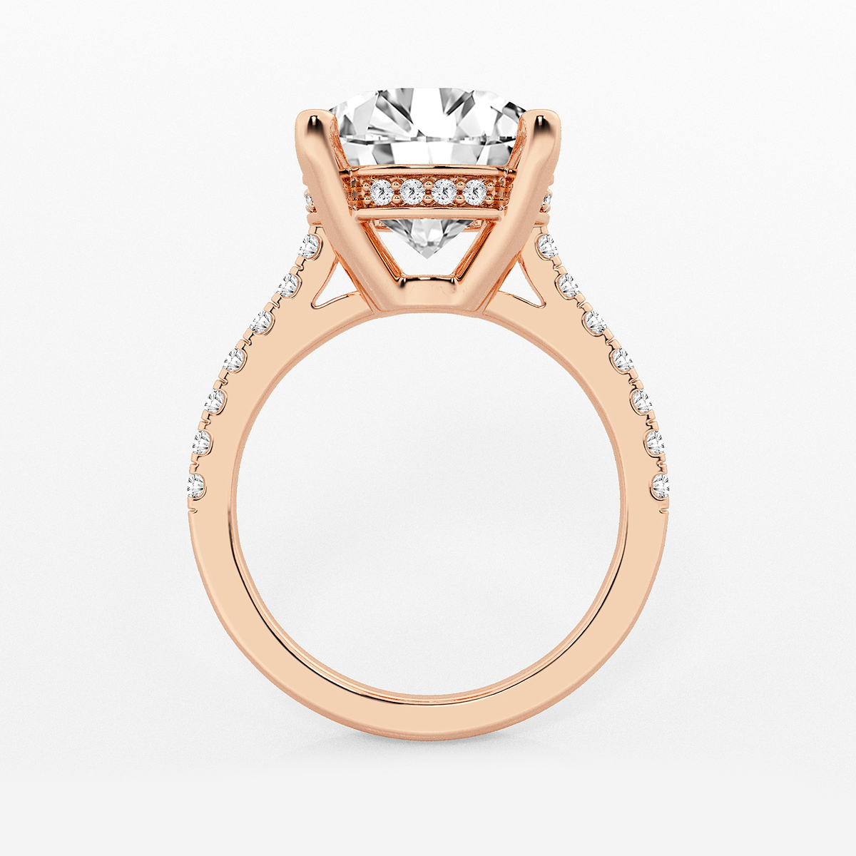 Additional Image 1 for  6 3/8 ctw Round Lab Grown Diamond Hidden Halo Engagement Ring