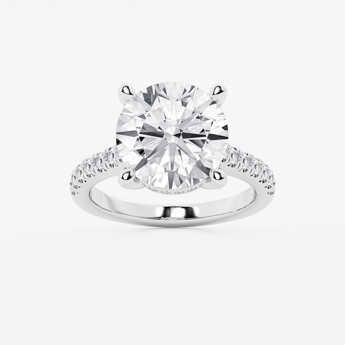 6 3/8 ctw Round Lab Grown Diamond Hidden Halo Engagement Ring