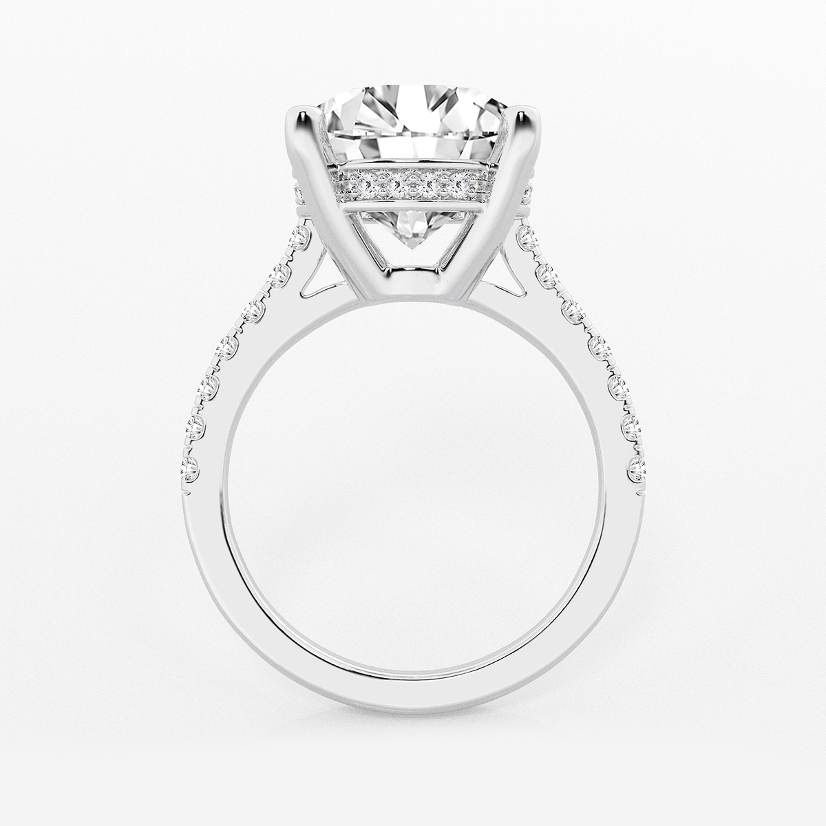 Additional Image 1 for  6 3/8 ctw Round Lab Grown Diamond Hidden Halo Engagement Ring